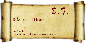 Déri Tibor névjegykártya